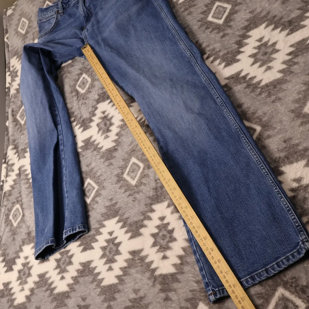 Wrangler Retro Slim Boot Blue Jeans Mens 34x34 Medium Wash Denim WLT77ZC